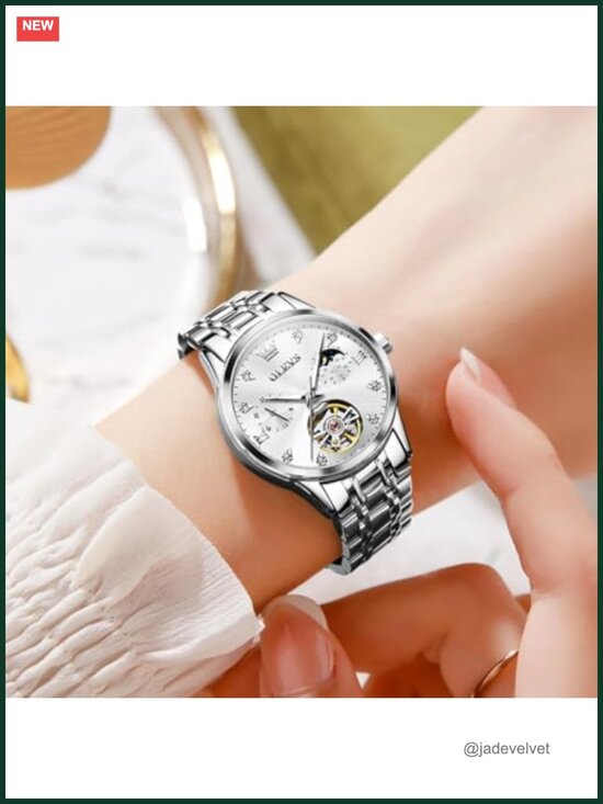 Women\'s Automatic Wrist Watch Stainless Steel Diamond Date Display